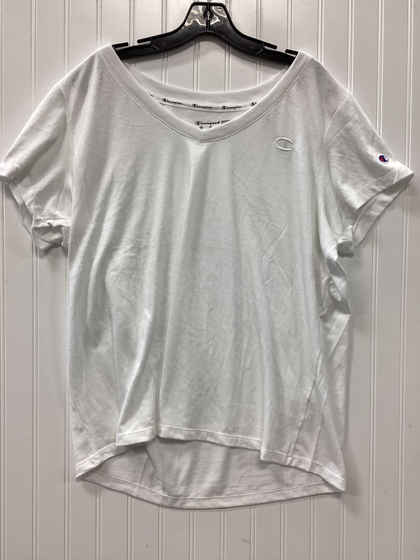 Athletic Top Ss By Champion In White, Size:1X