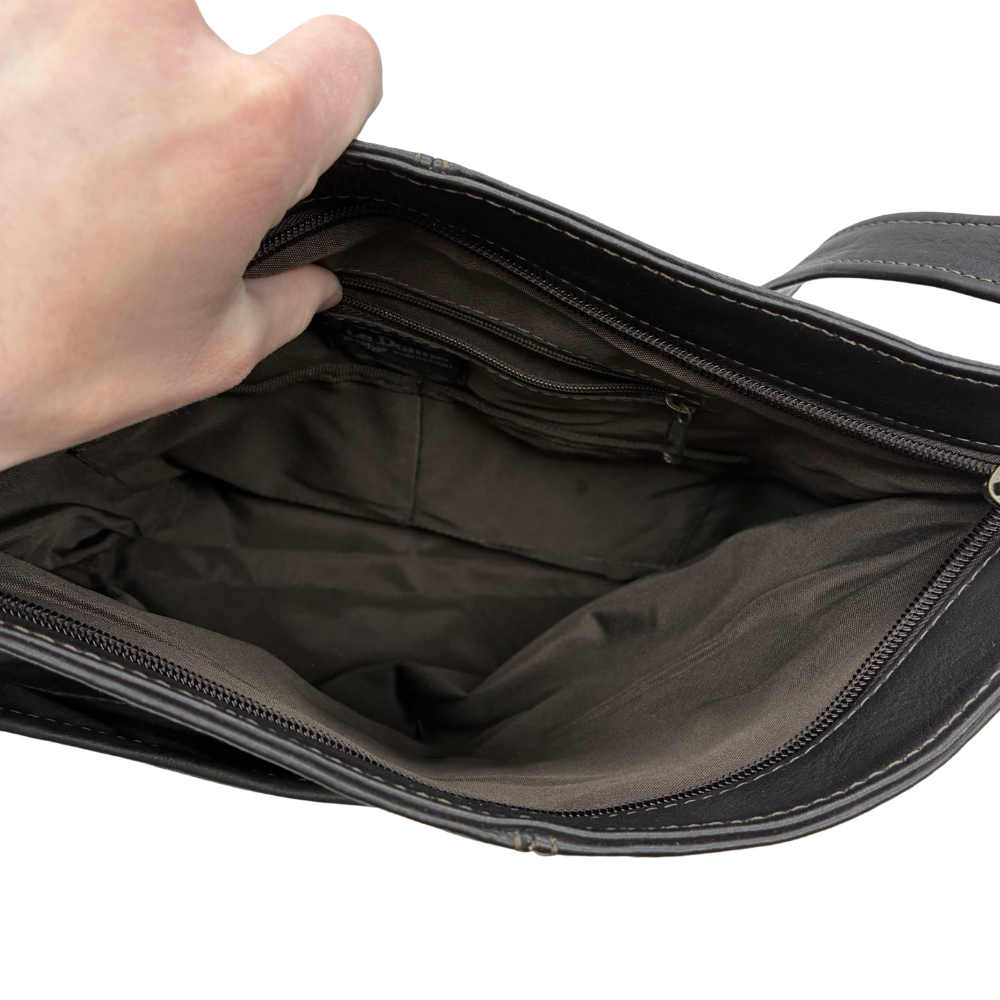 Handbag Leather By Clothes Mentor In Black, Size:Medium
