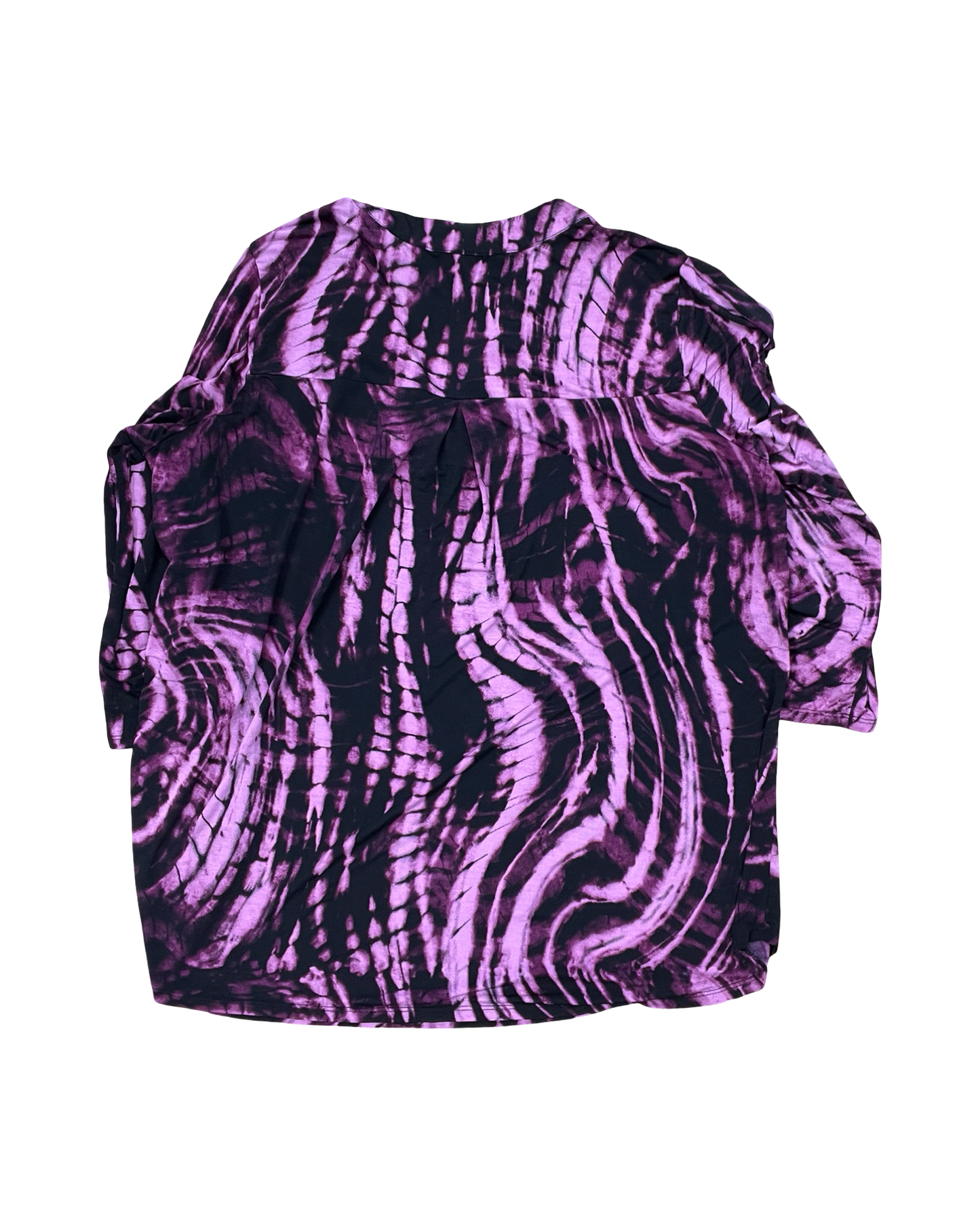 Top 3/4 Sleeve By Dear Scarlett In Black & Purple, Size:2X