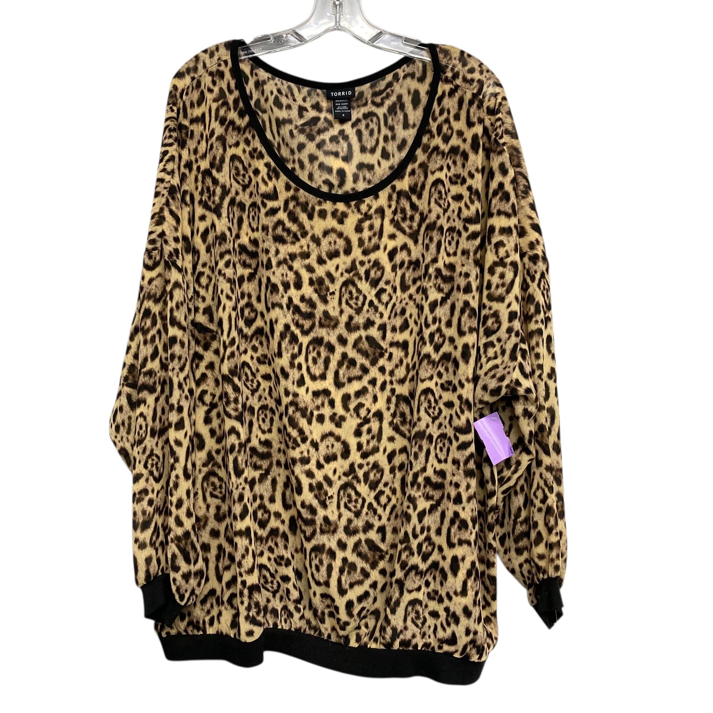 Top 3/4 Sleeve By Torrid In Animal Print, Size:4X