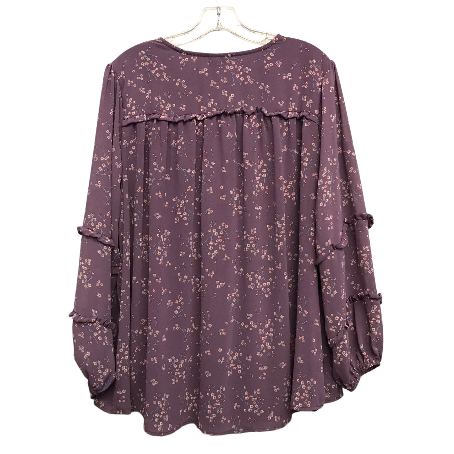 PURPLE TOP LS by BOBEAU Size:1X