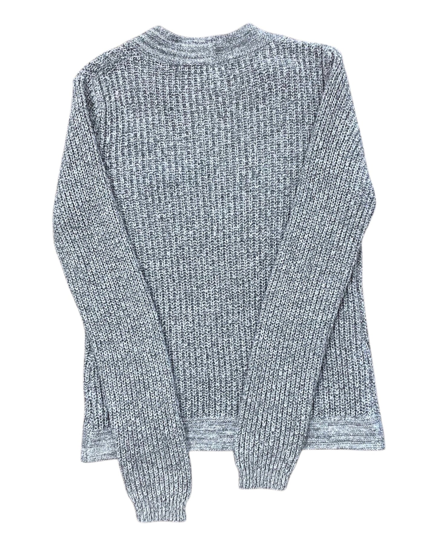 Sweater Cardigan By Studio Y In Grey & Silver, Size:M