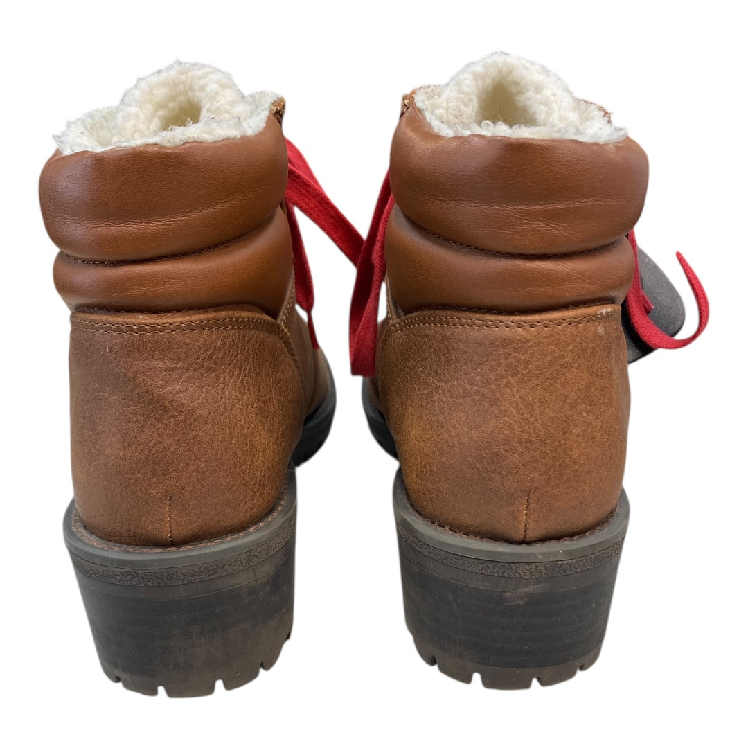 Boots Ankle Heels By True Craft In Tan, Size:7.5