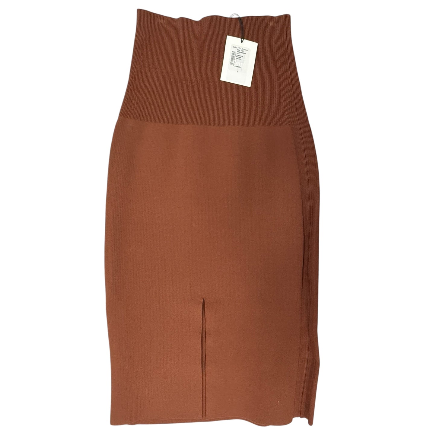 Fitted Stretch Knit Midi Skirt  By VB Body by Victoria, Beckham  In Brown, Size: S