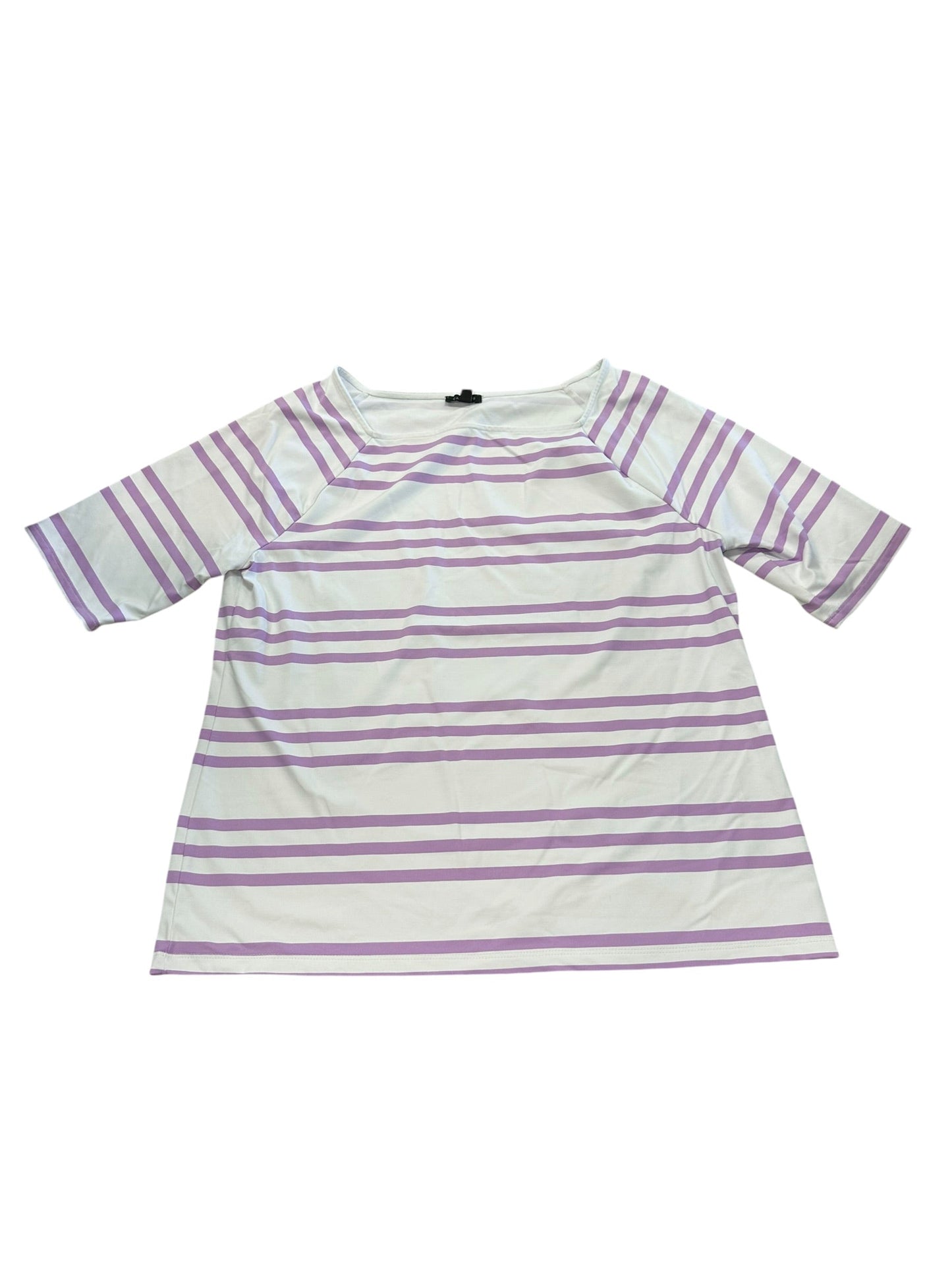 Top Ss By Talbots In Purple & White, Size:L
