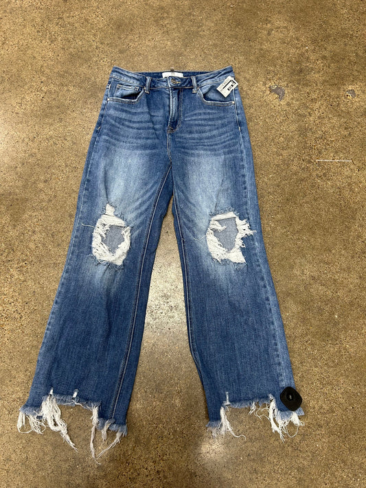 Jeans Wide Leg By Risen In Blue Denim, Size:4