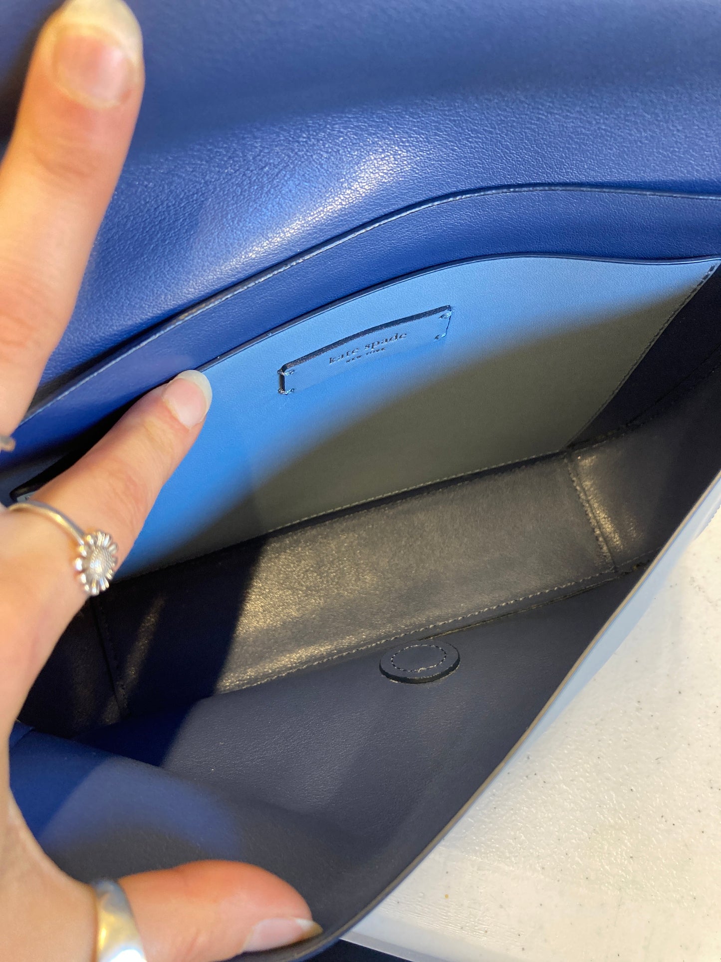 Handbag Designer By Kate Spade In Blue, Size:Small