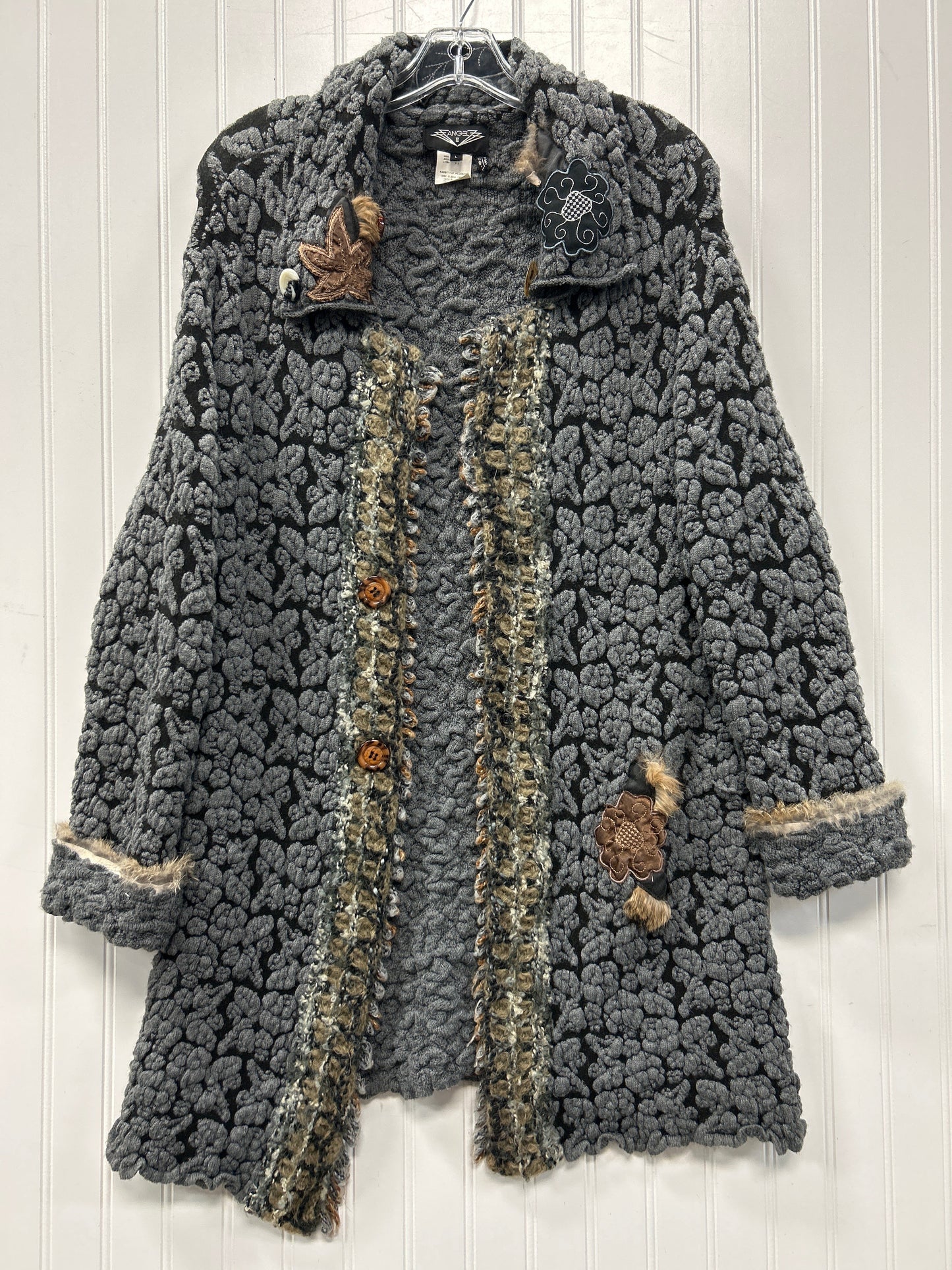 Sweater Cardigan By Clothes Mentor In Grey, Size:L