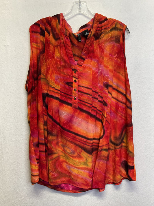 Top Sleeveless By New Directions In Orange, Size:3X