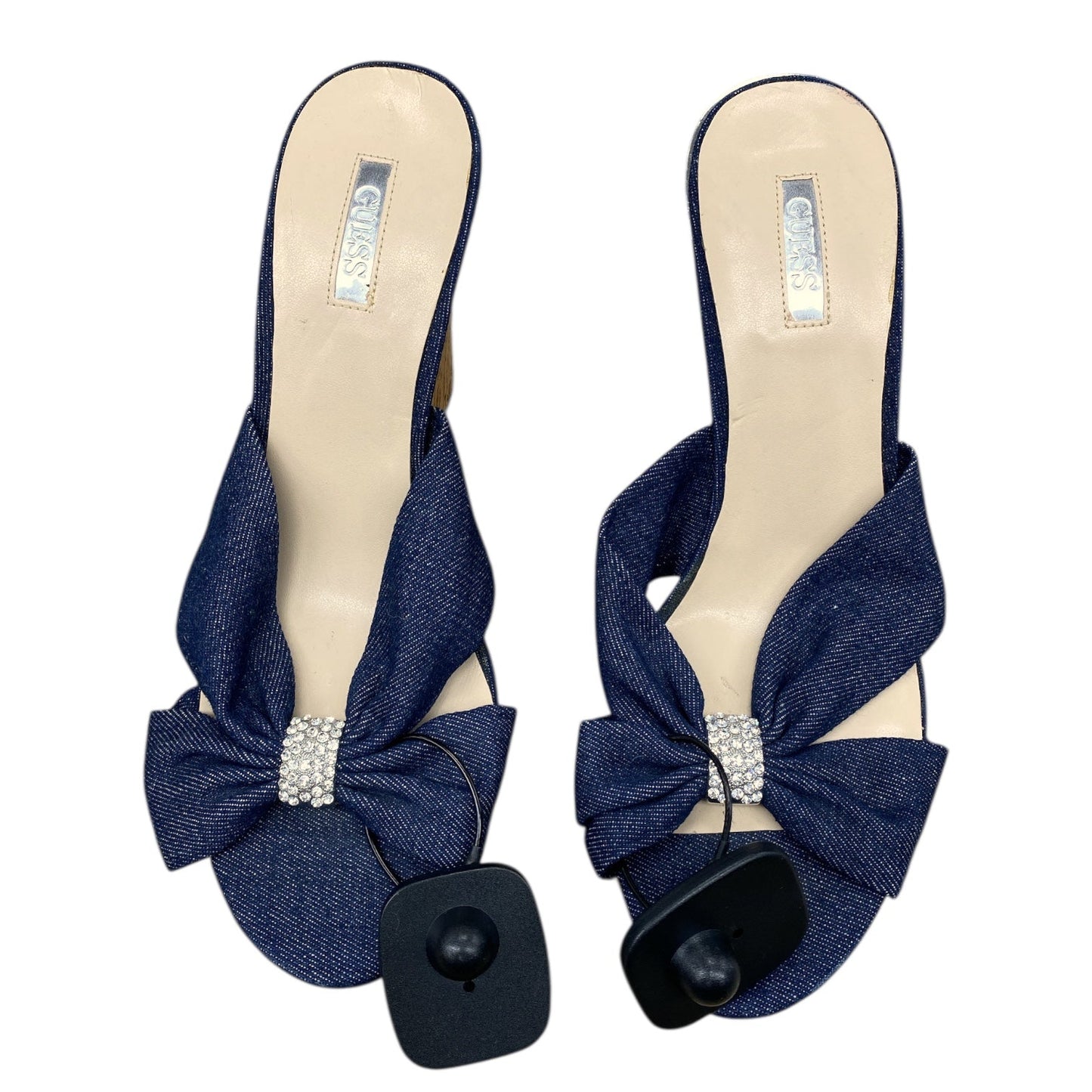 Shoes Heels Wedge By Guess In Blue Denim, Size:9.5
