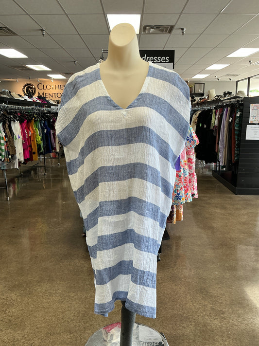 Coverup By Eileen Fisher In Blue & White, Size:Osfm