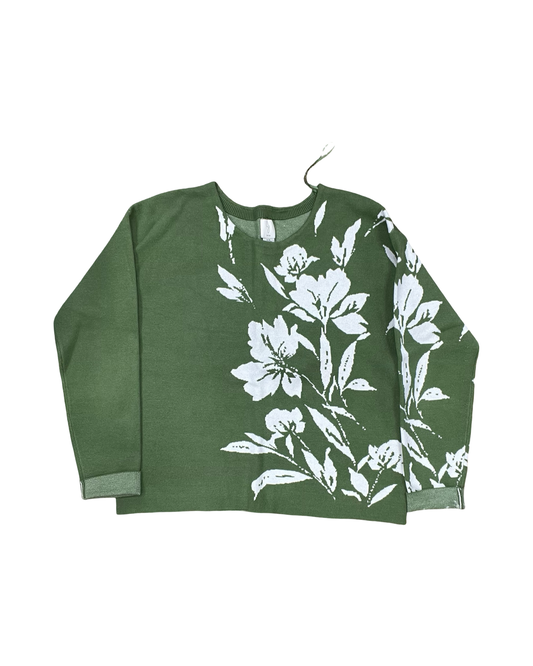 Sweater By Joie In Green & White, Size:M
