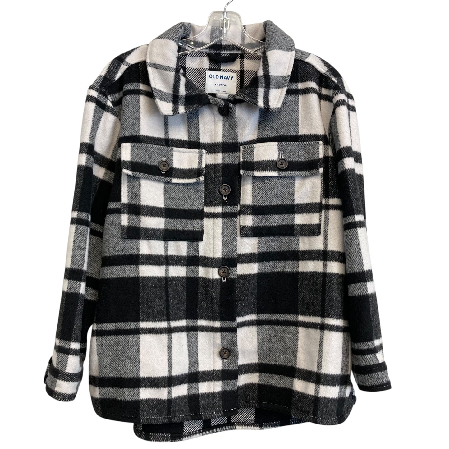 Jacket Shirt By Old Navy In Black & White, Size:1X