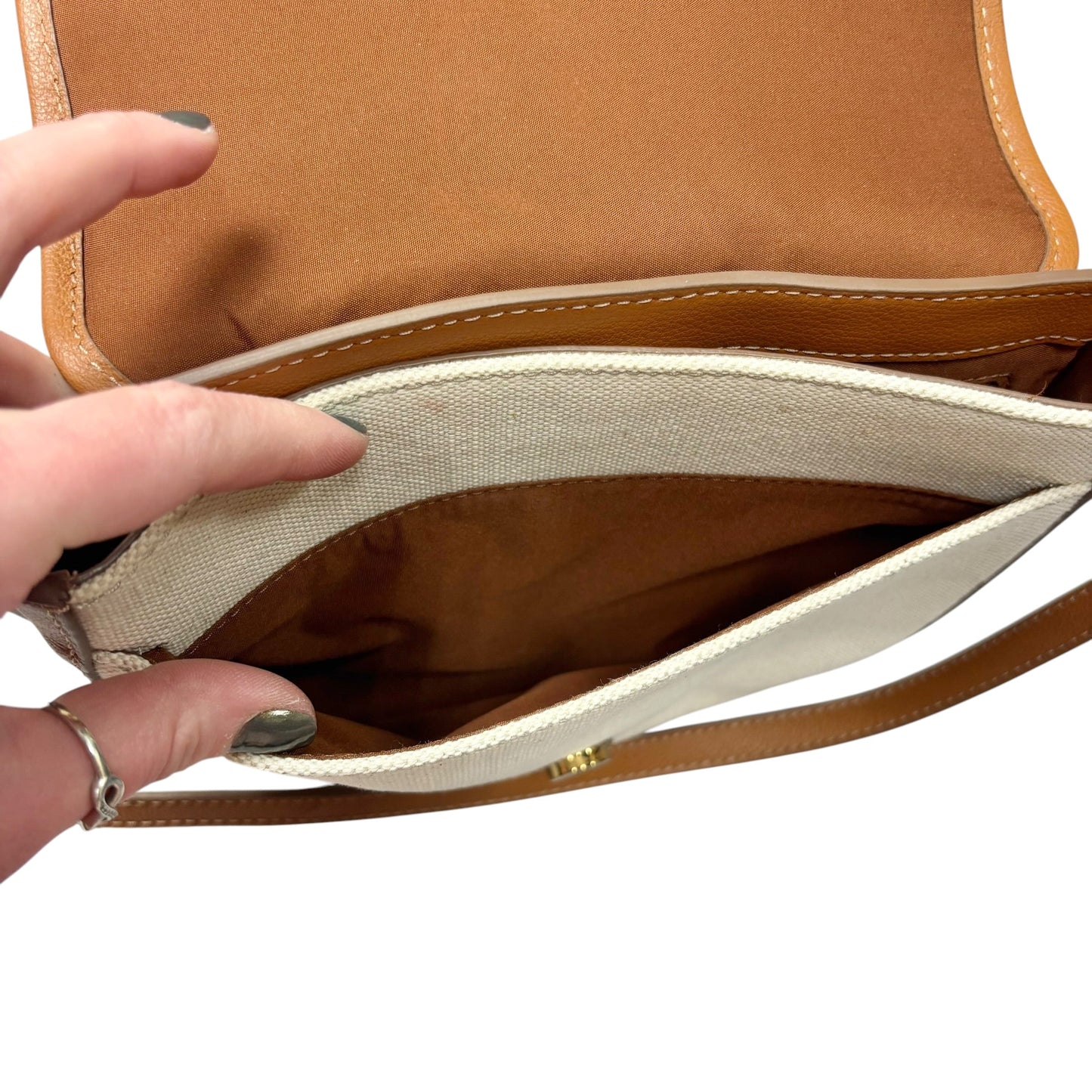 Crossbody Leather By Fossil, Size: Medium