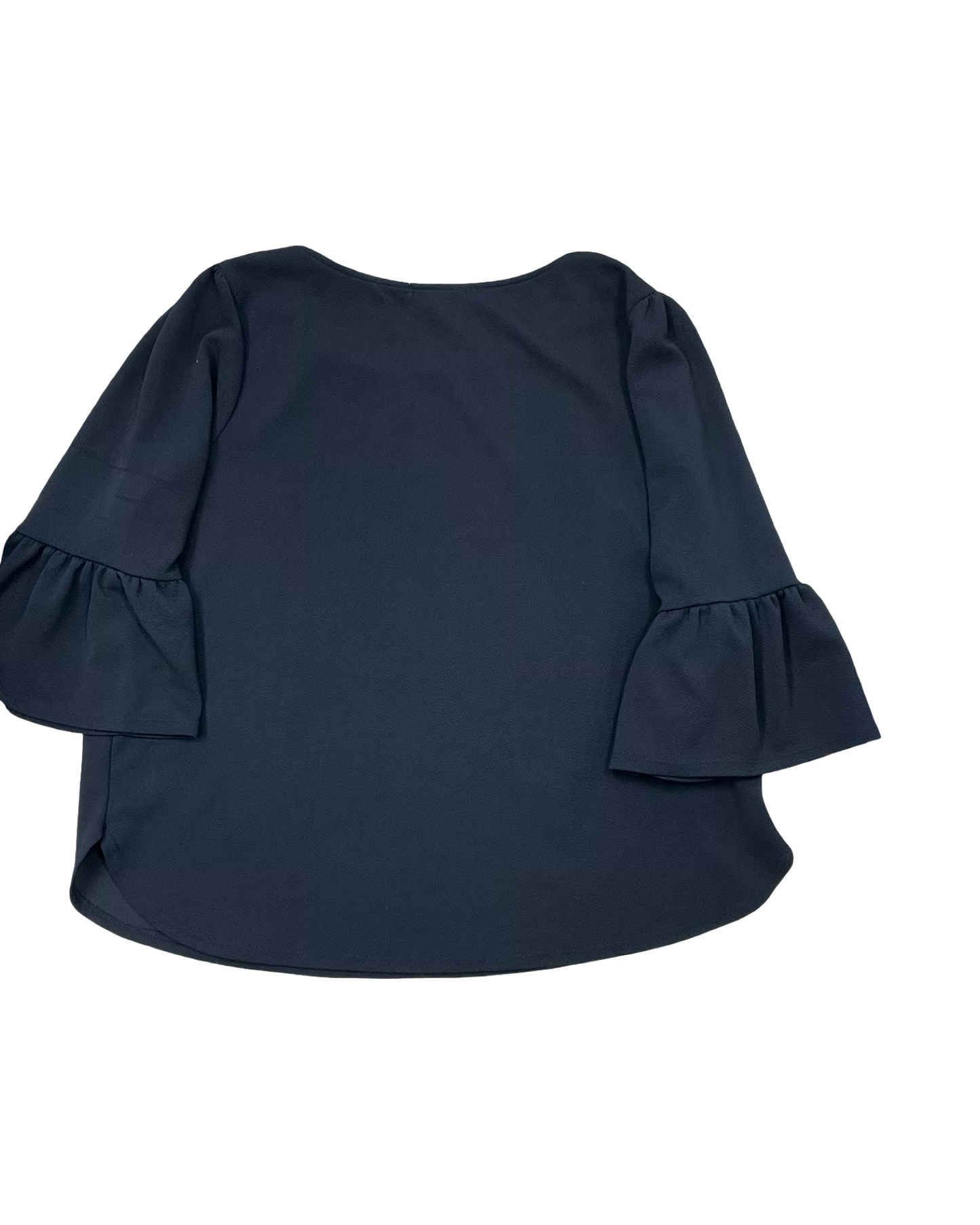 Top 3/4 Sleeve By Green Envelope In Black, Size:1X