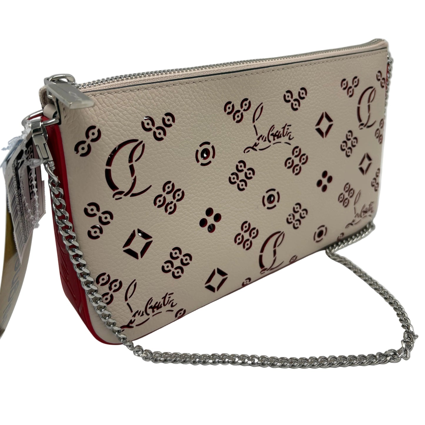 Christian Louboutin Calfskin Loubila Luxury Chain Clutch Handbag