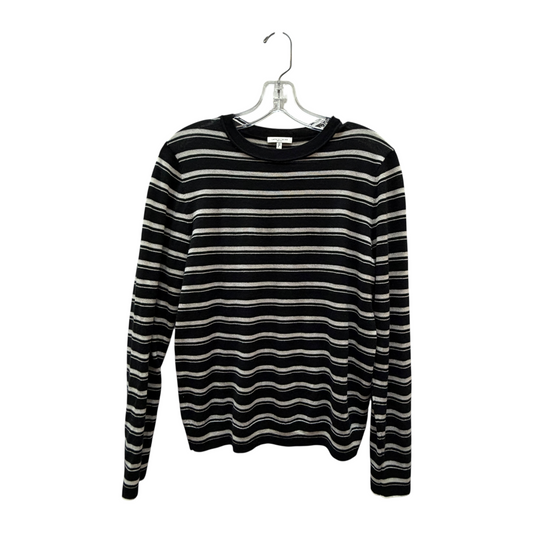 Sweater Designer By Lafayette 148 In Black & Cream, Size:L