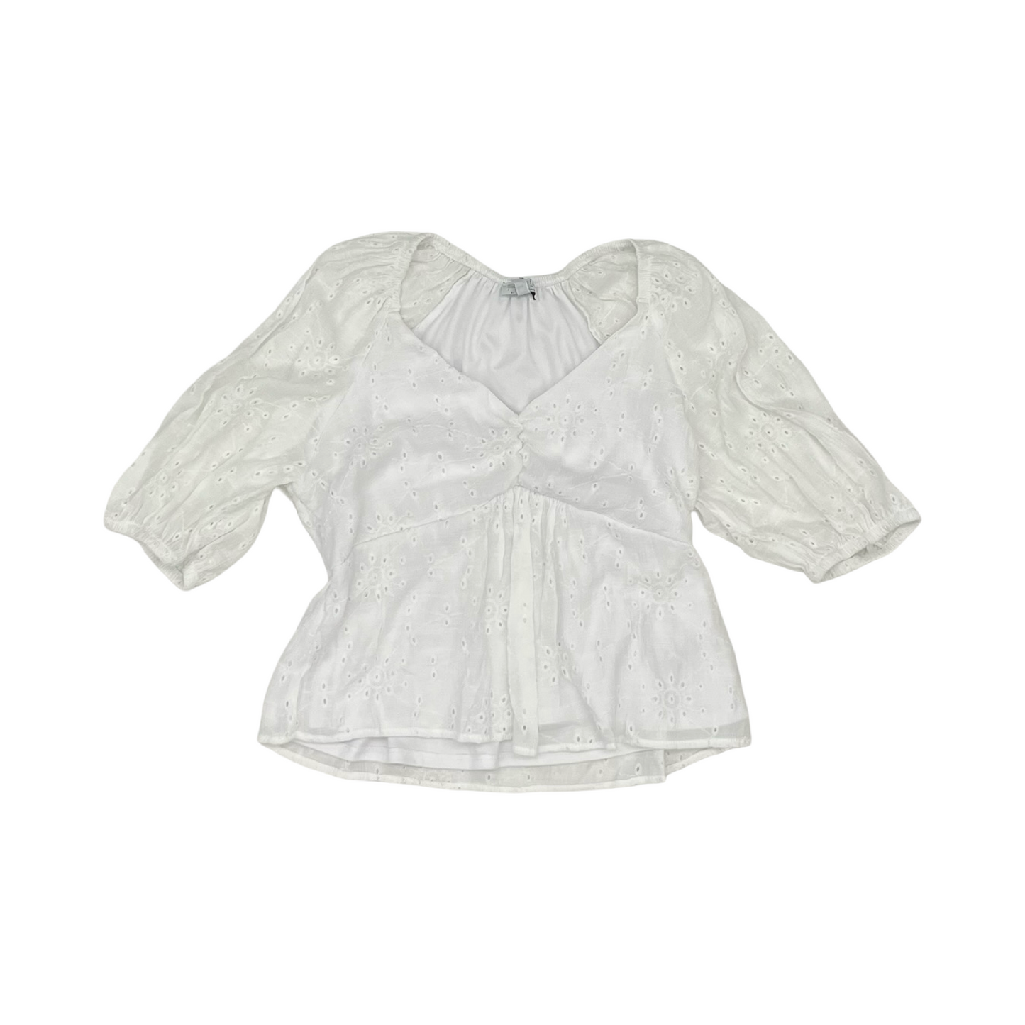 Blouse Ss By Sofia By Sofia Vergara In White, Size:Xl