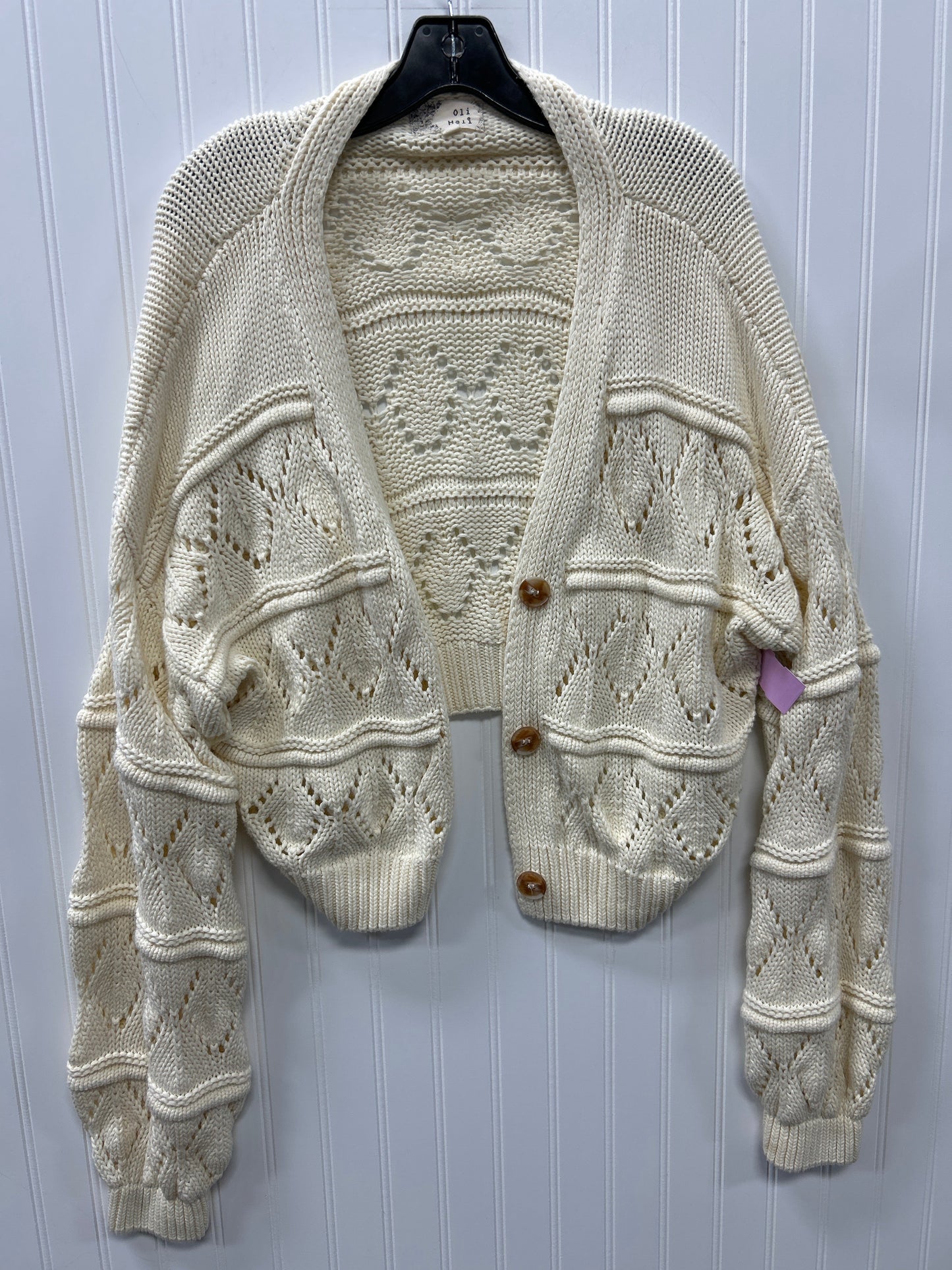 Sweater Cardigan By Oli & Hali In Cream, Size:L