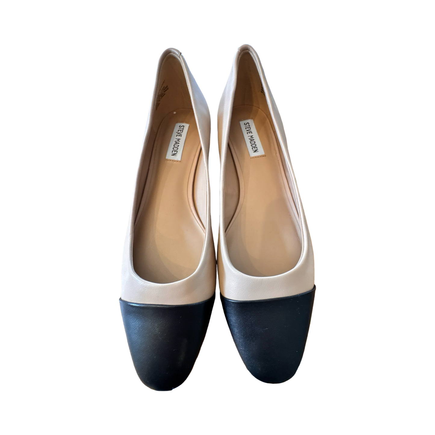 Shoes Flats By Steve Madden In Black & Tan, Size:9.5