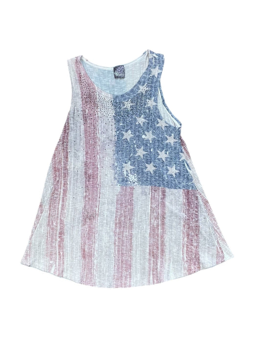 Top Sleeveless By Vocal In Cream & Red, Size:Xl