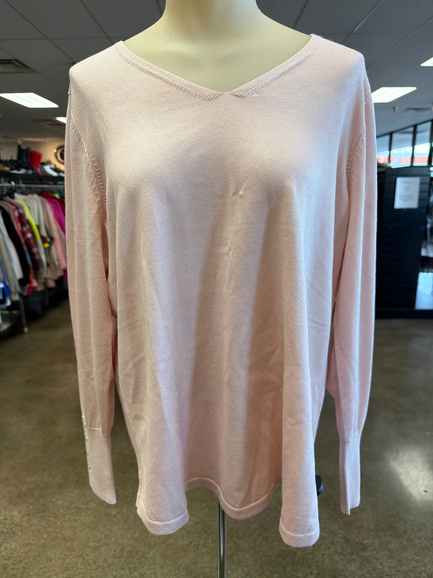 Sweater By Chicos In Pink, Size:L