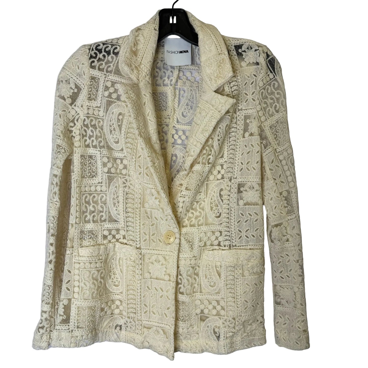 Cardigan By Fashion Nova In Cream, Size: M