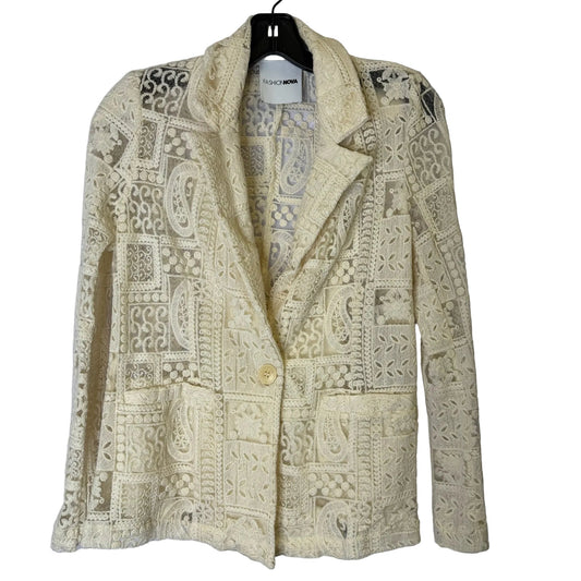 Cardigan By Fashion Nova In Cream, Size: M