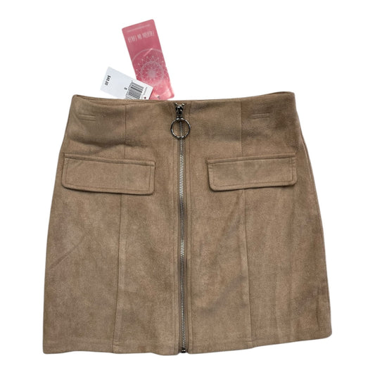 Skirt Mini & Short By Fashion On Earth In Tan, Size:S