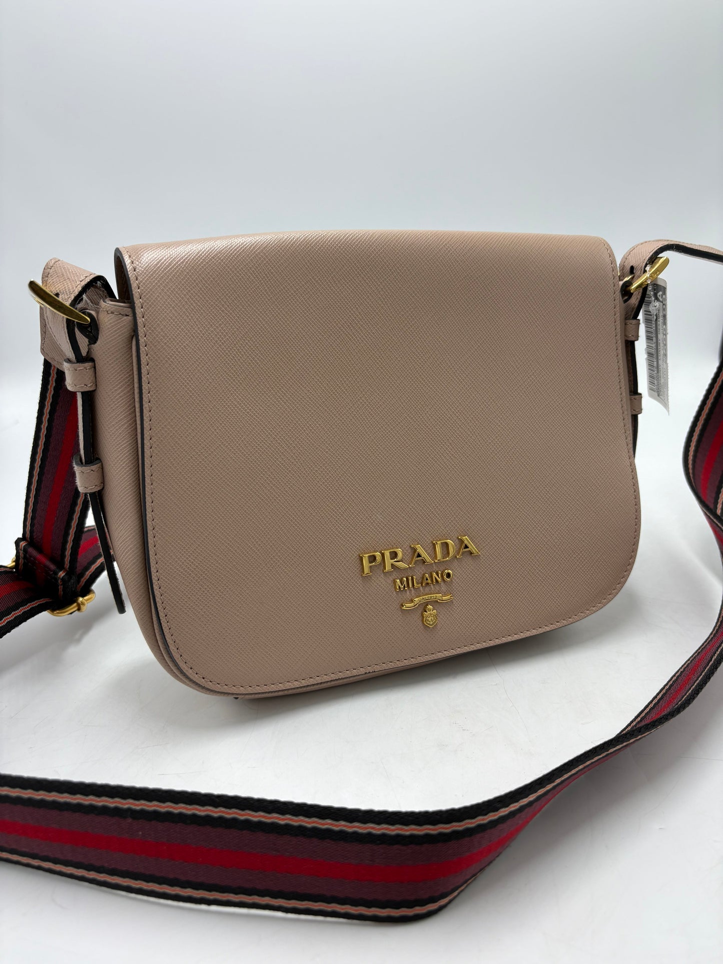 Prada Saffiano Flap Cipria Luxury Crossbody Handbag