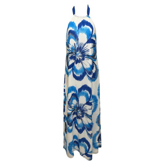 Dress Casual Maxi By Badgley Mischka In Blue & White, Size: 6
