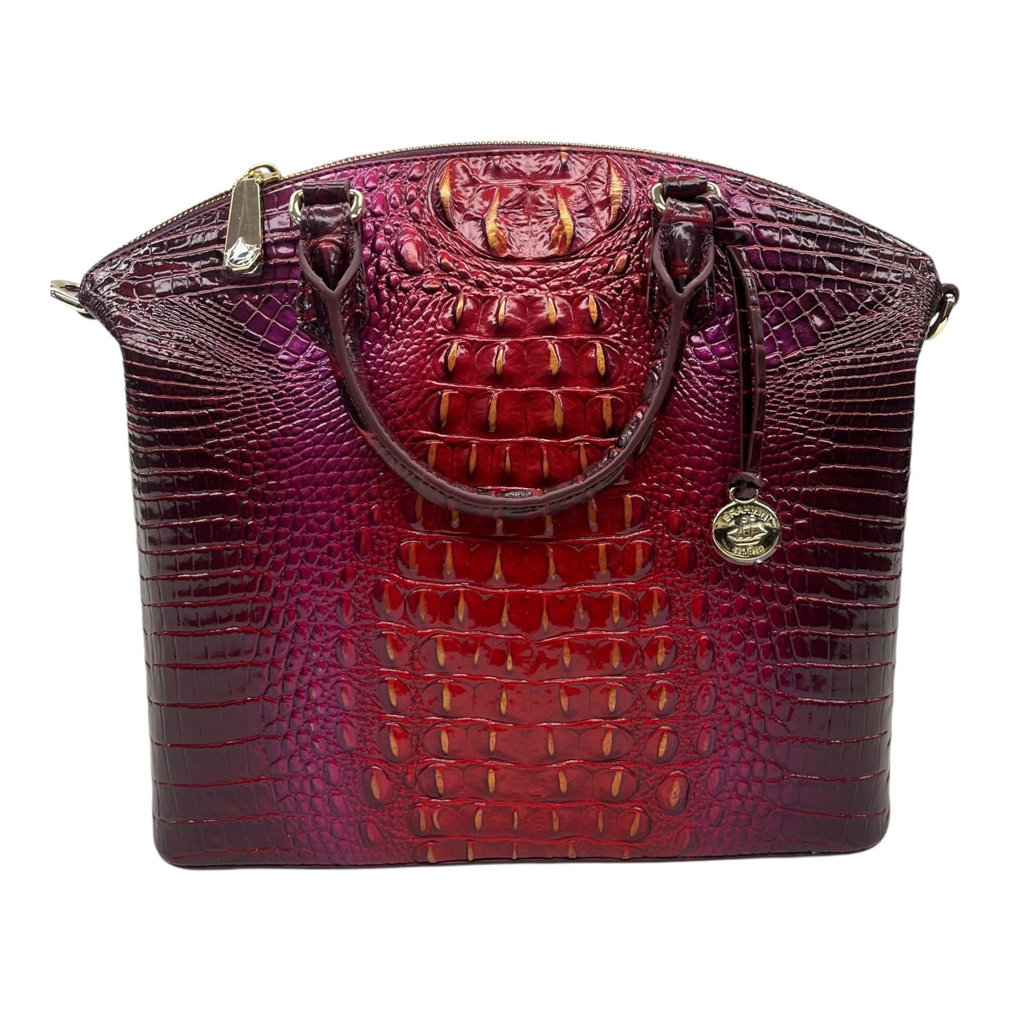 Handbag Designer By Brahmin In Pink & Red, Size:Large