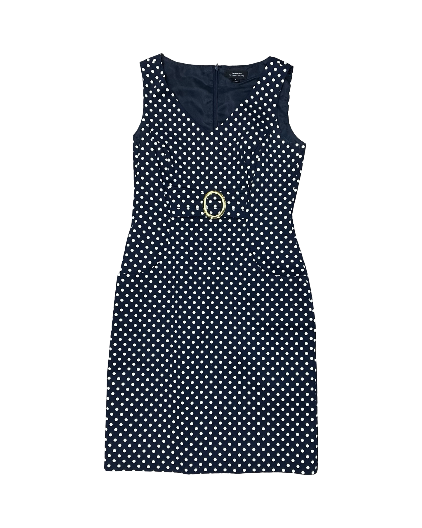Dress Work By Tahari In Blue & White, Size:S