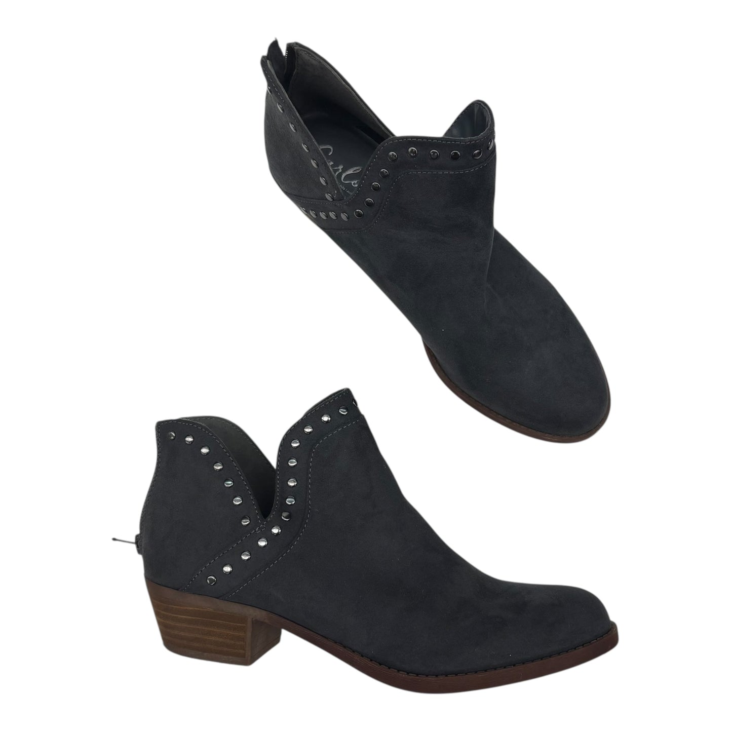 Boots Ankle Heels By Carlos By Carlos Santana In Grey, Size:9