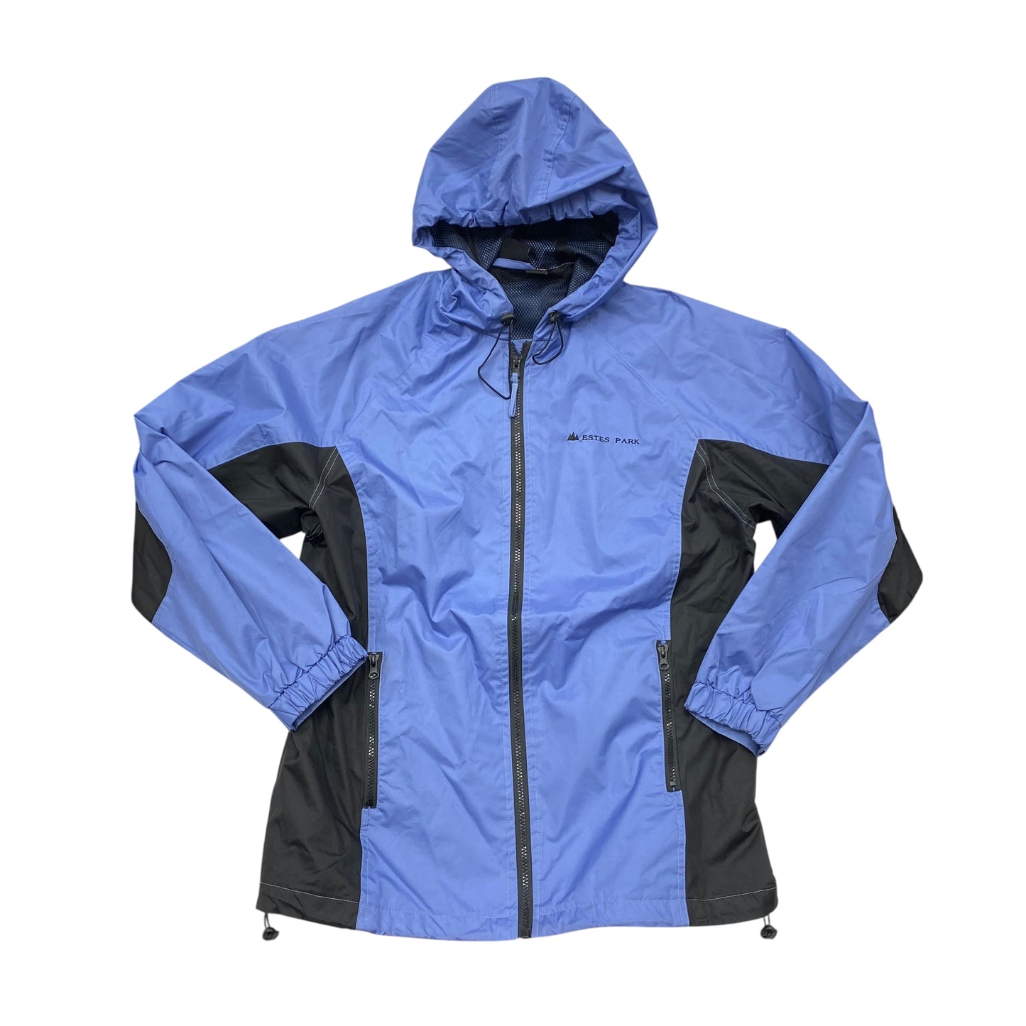 Jacket Windbreaker By Prairie Mountain In Black & Blue, Size:L