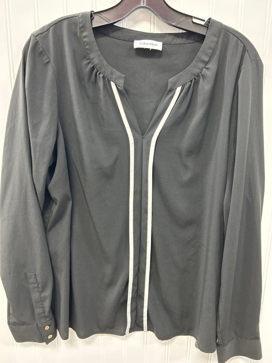 Top Ls By Calvin Klein In Black, Size:L
