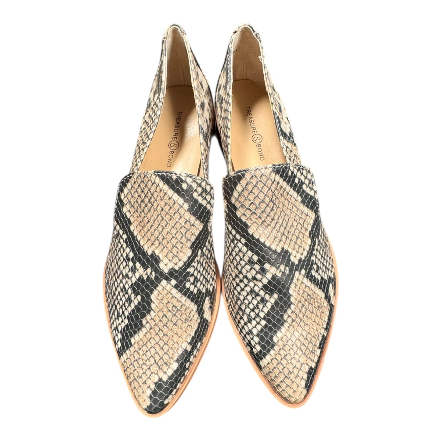 Shoes Flats By Treasure And Bond In Snakeskin Print, Size:6.5