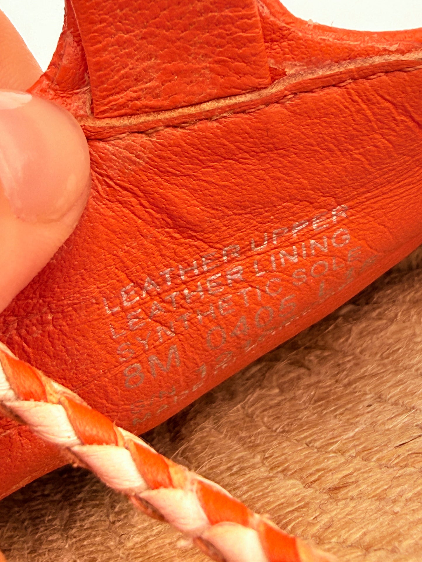 Sandals Designer By Tory Burch In Orange & White, Size:8