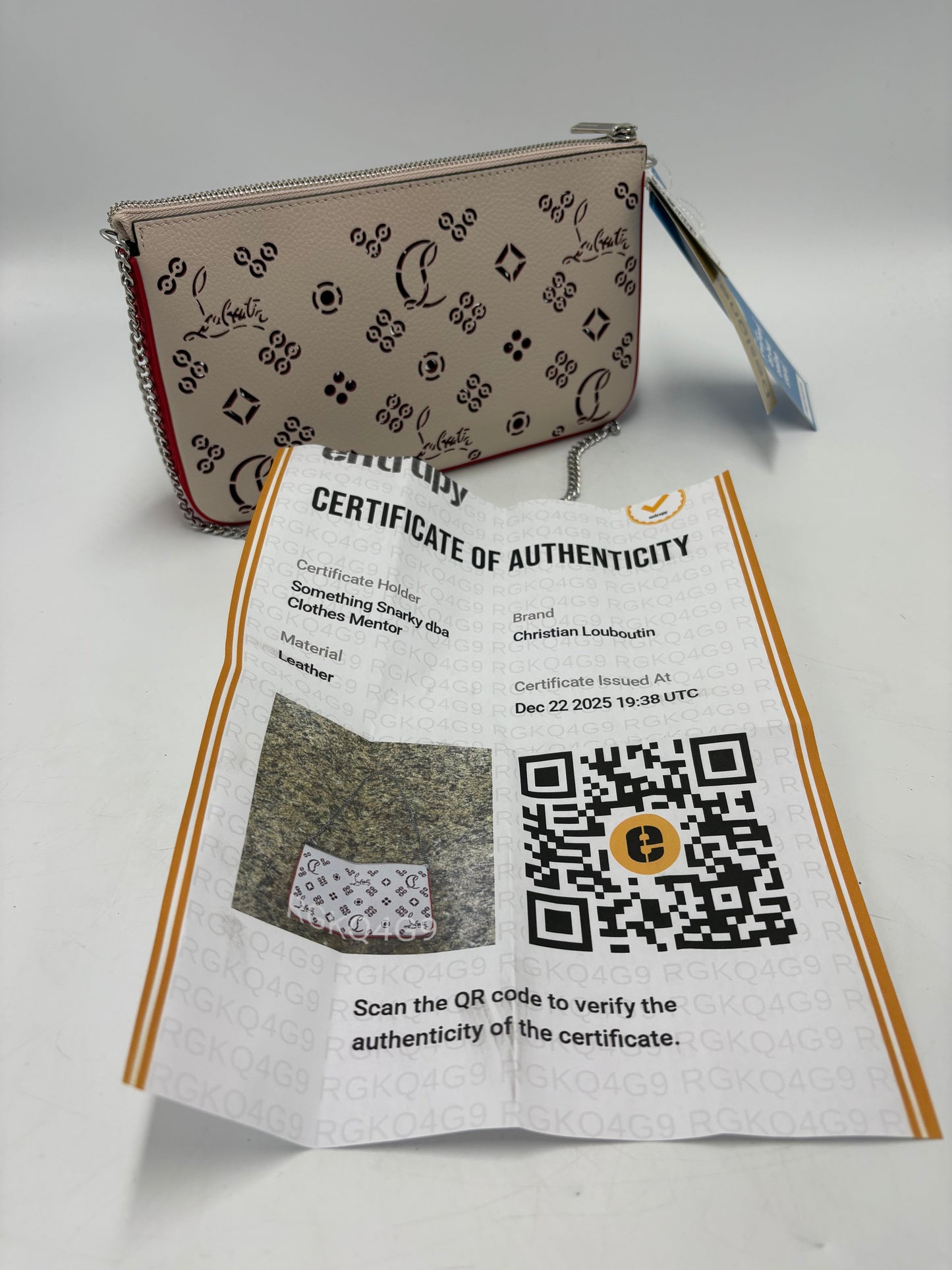 Christian Louboutin Calfskin Loubila Luxury Chain Clutch Handbag