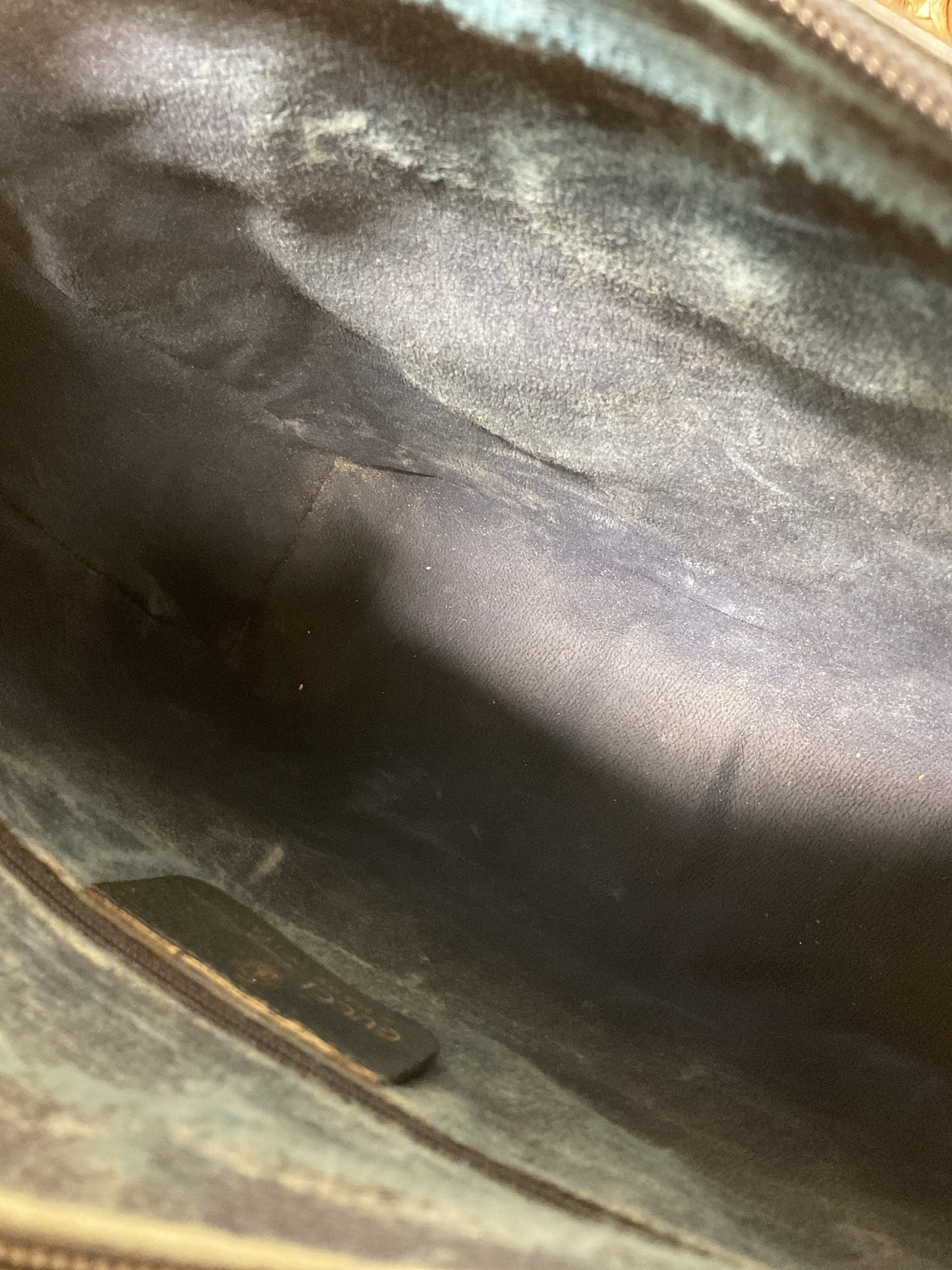 Tote Luxury Designer By Gucci In Black & Cream, Size:Medium