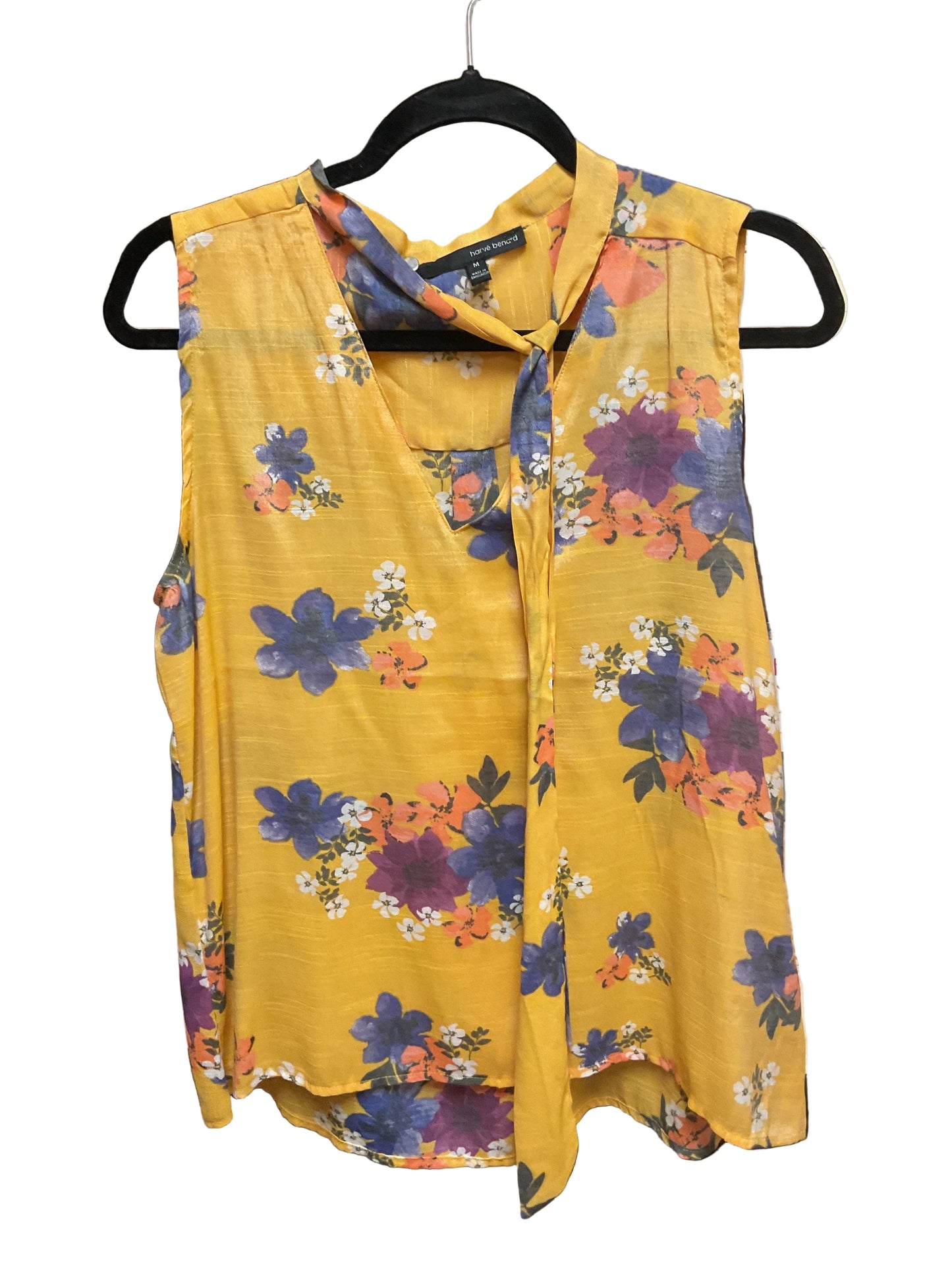 Top Sleeveless By Harve Bernard In Yellow, Size:M