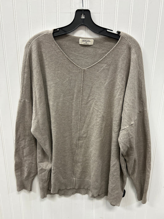 Top Ls By Zenana In Taupe, Size:3X