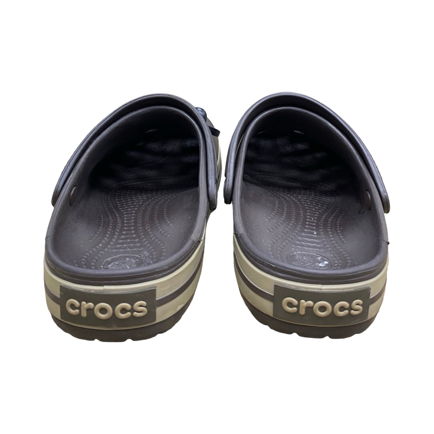 Sandals Flats By Crocs In Brown, Size:8