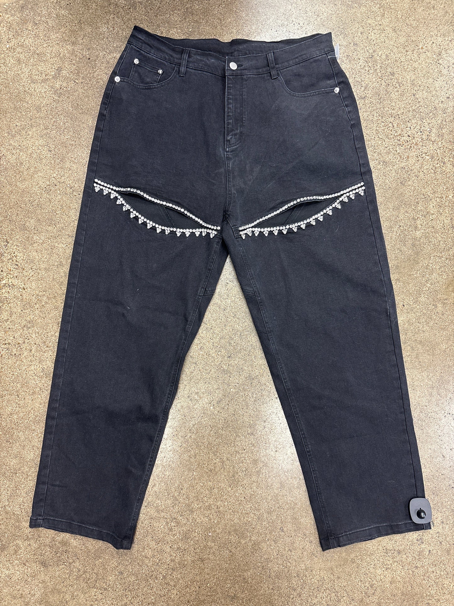 Jeans Straight By Clothes Mentor In Black Denim, Size:2X