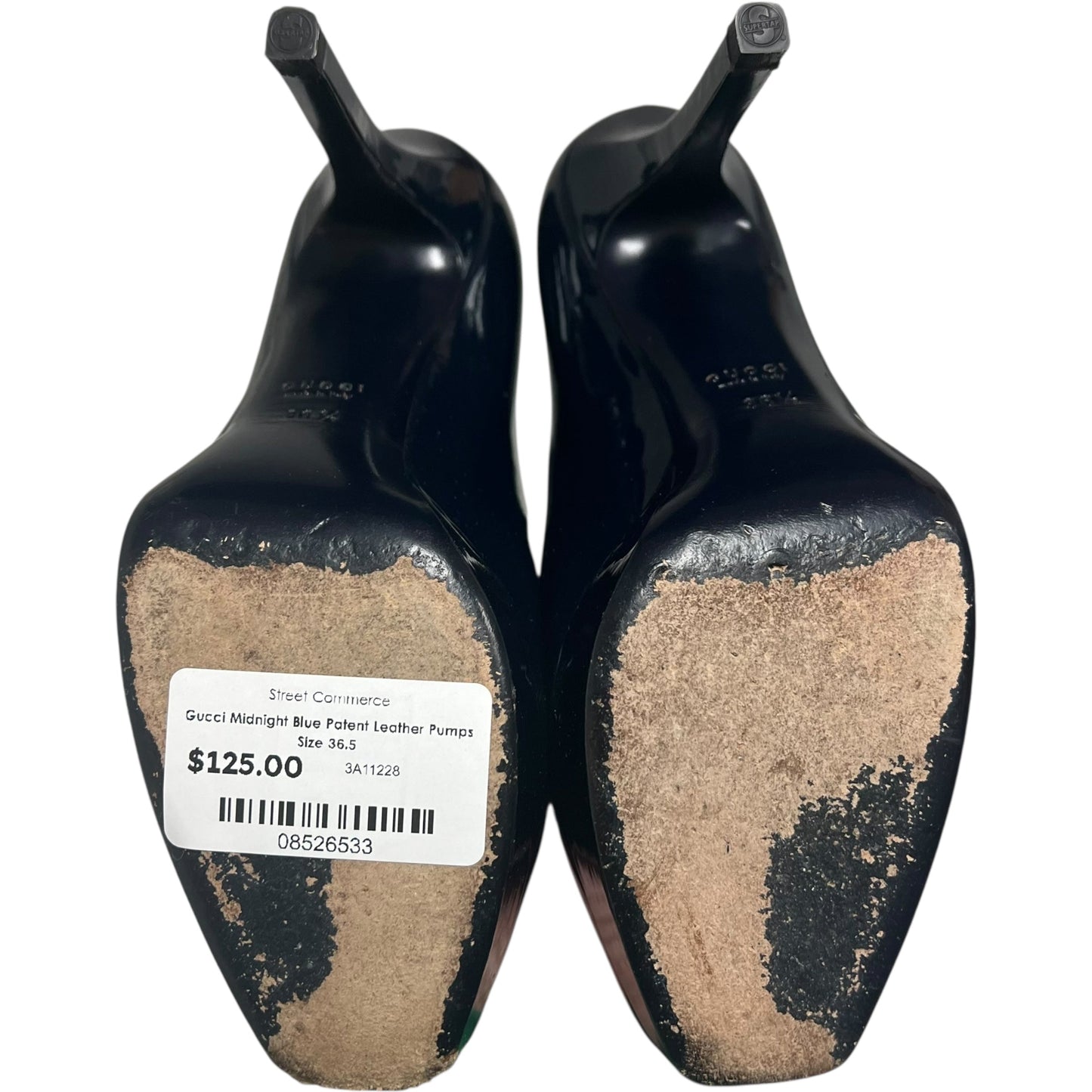 Shoes Luxury Designer By Gucci In Black, Size: 6.5