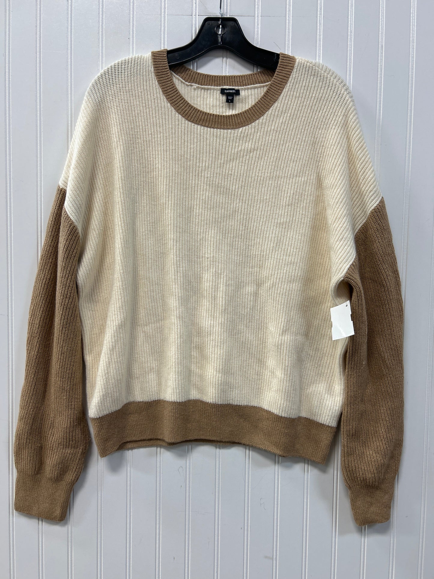 Sweater By Express In Cream, Size:L