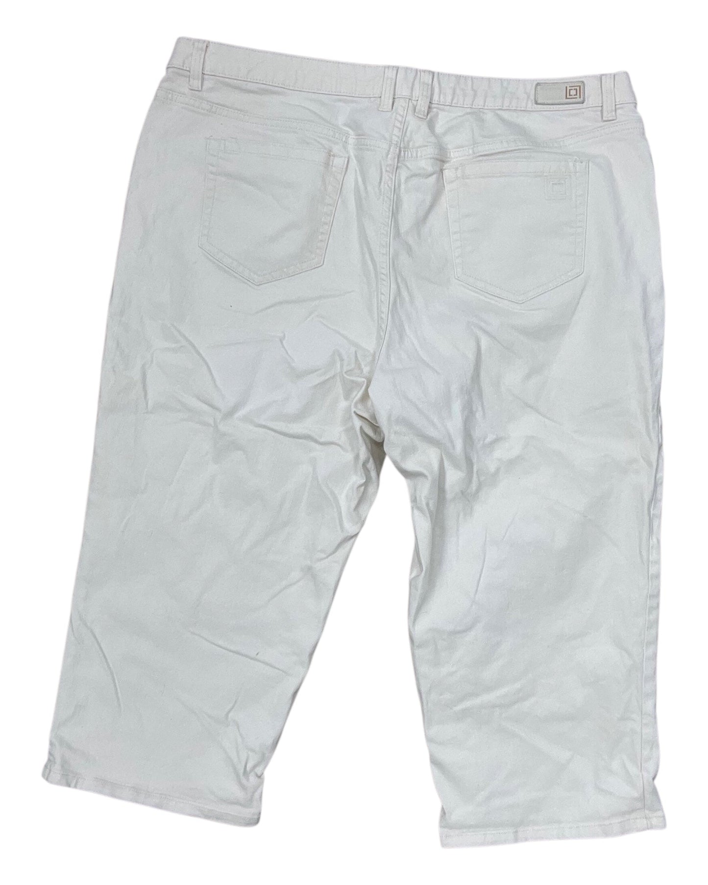 Jeans Cropped By Liz Claiborne In Cream, Size:20