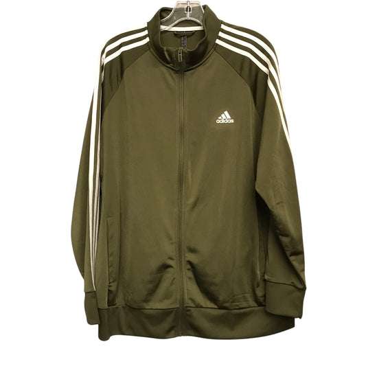 Athletic Jacket By Adidas In Green, Size:2X