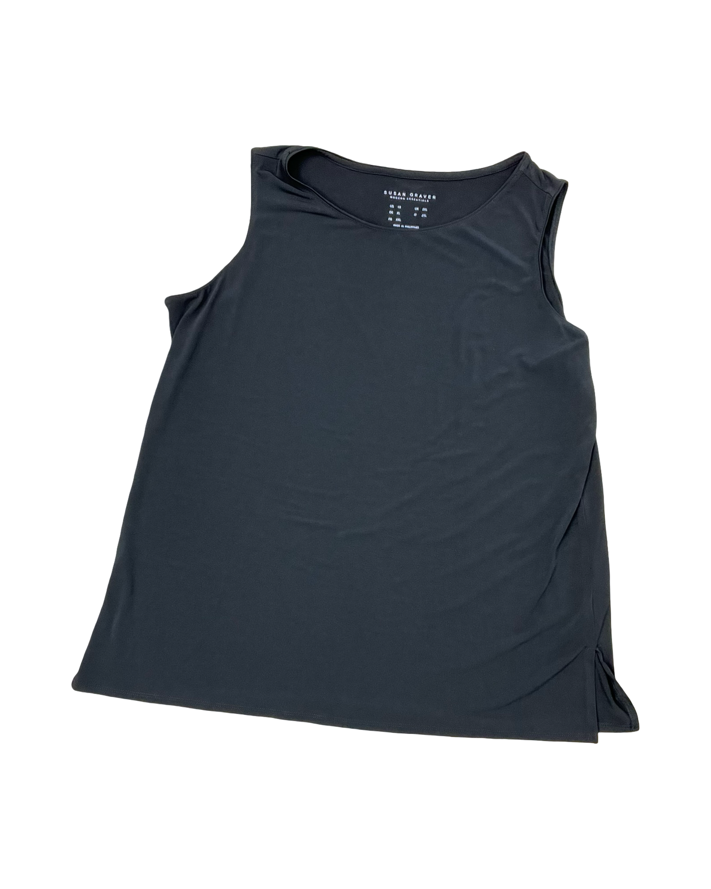 Tank Top By Susan Graver In Black, Size:1X