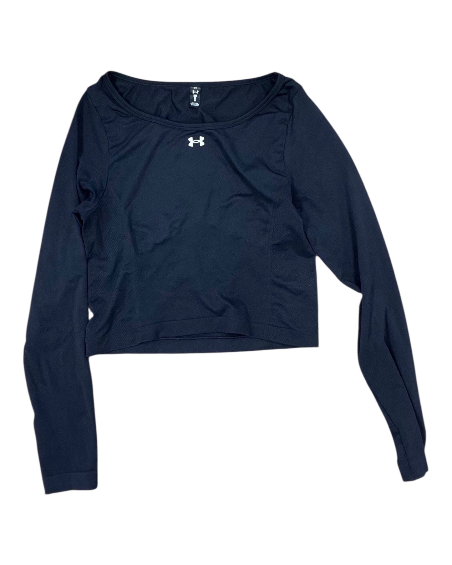 Athletic Top Ls Collar By Under Armour In Black, Size:M